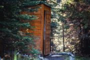 The outhouses at Halfway Lodge are meticulously cleaned